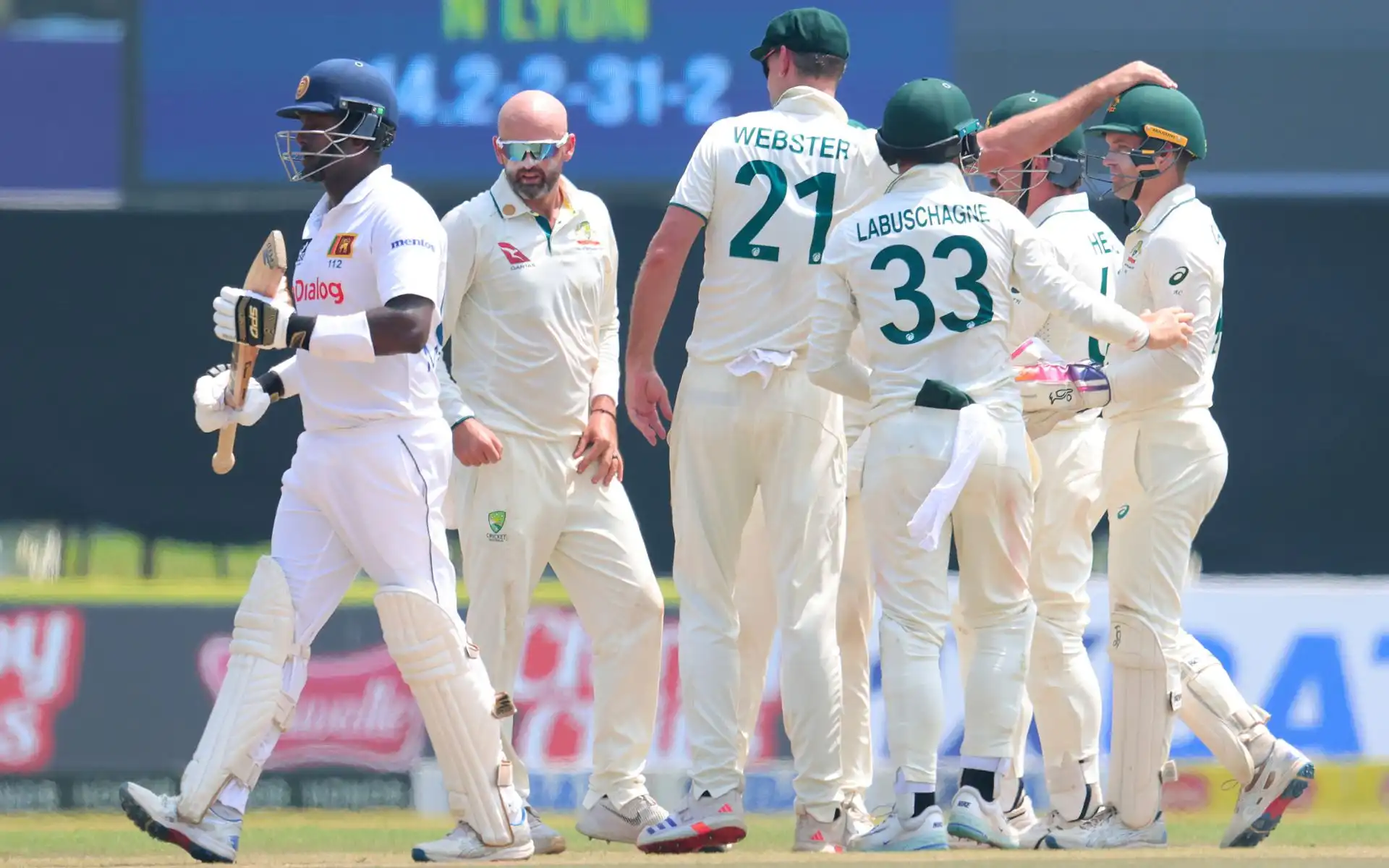 Australian players celebrating a wicket [Source: AP Photos]