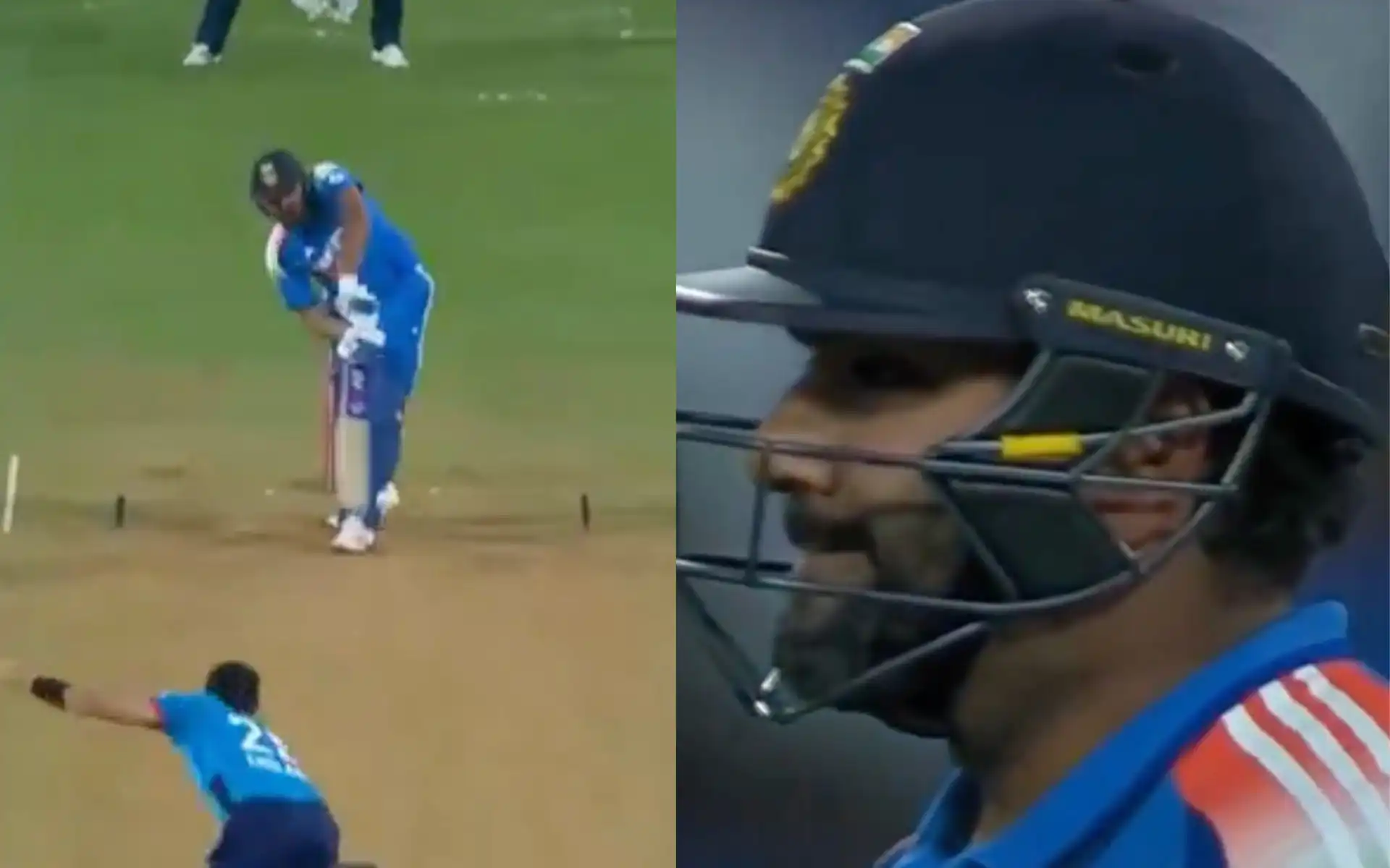 Rohit Sharma after losing his wicket in 1st ODI (Source: @21OneTwo34/X.com)