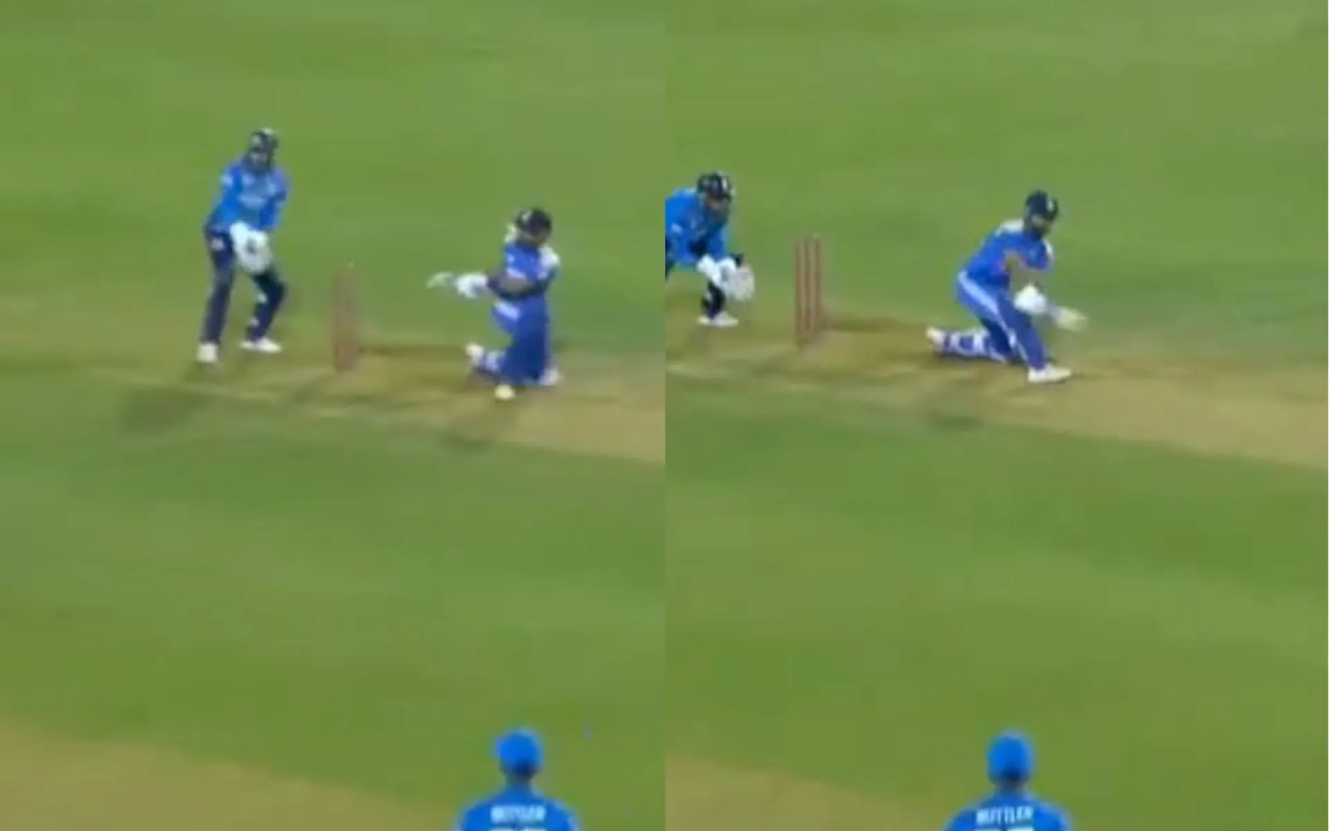 Shreyas Iyer hit a beautiful boundary in the 1st ODI [Source: @21OneTwo34/x.com]