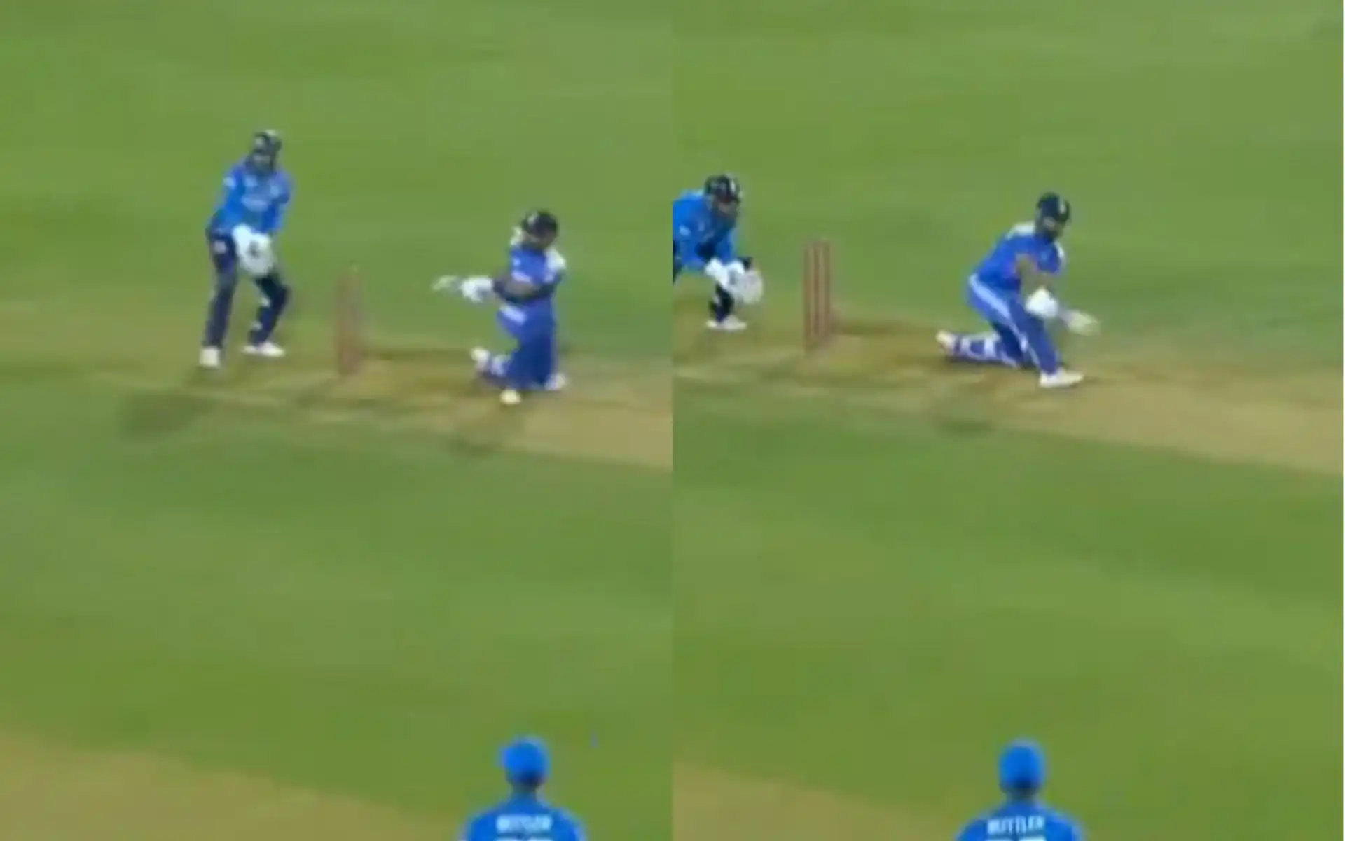 Shreyas Iyer hit a beautiful boundary in the 1st ODI [Source: @21OneTwo34/x.com]