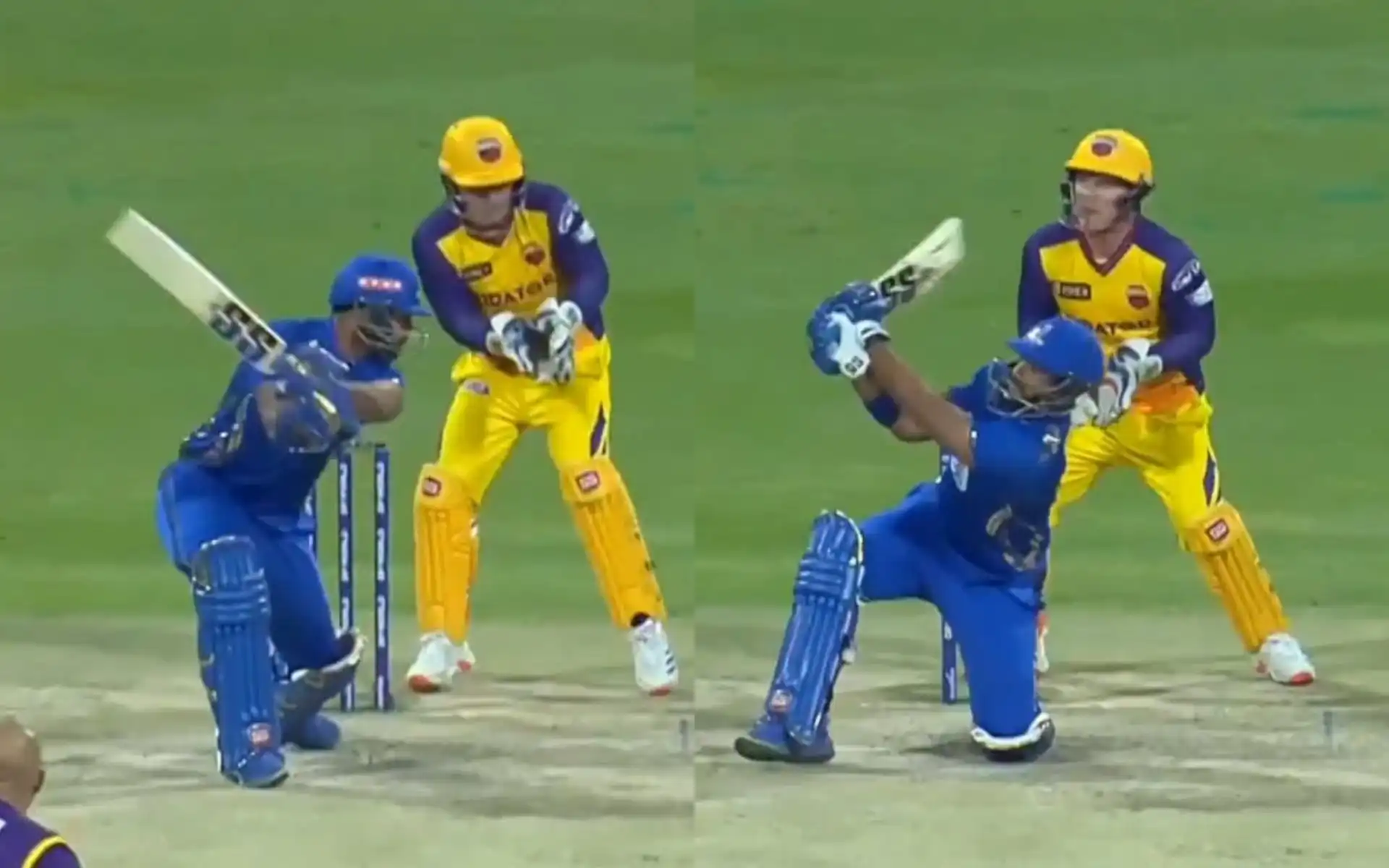 Nicholas Pooran for MI Emirates. (Source - Zee Cricket/X.COM)