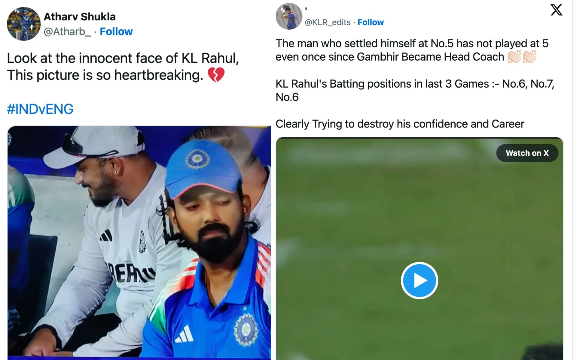 KL Rahul - (Source:@Johns/X.com)