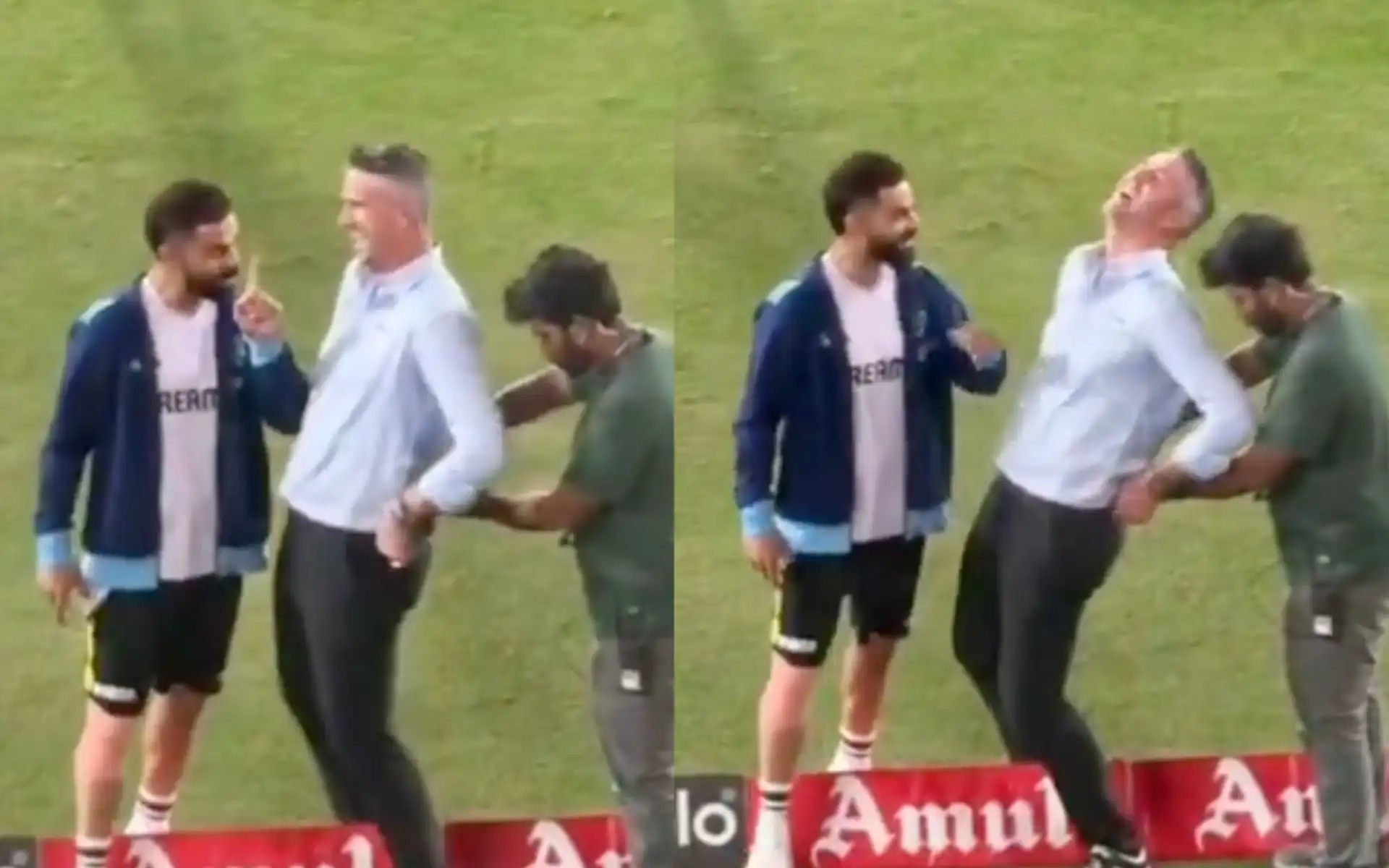 Virat Kohli spotted having chat with Kevin Pietersen [Source: @Melbourne__82/X.com]