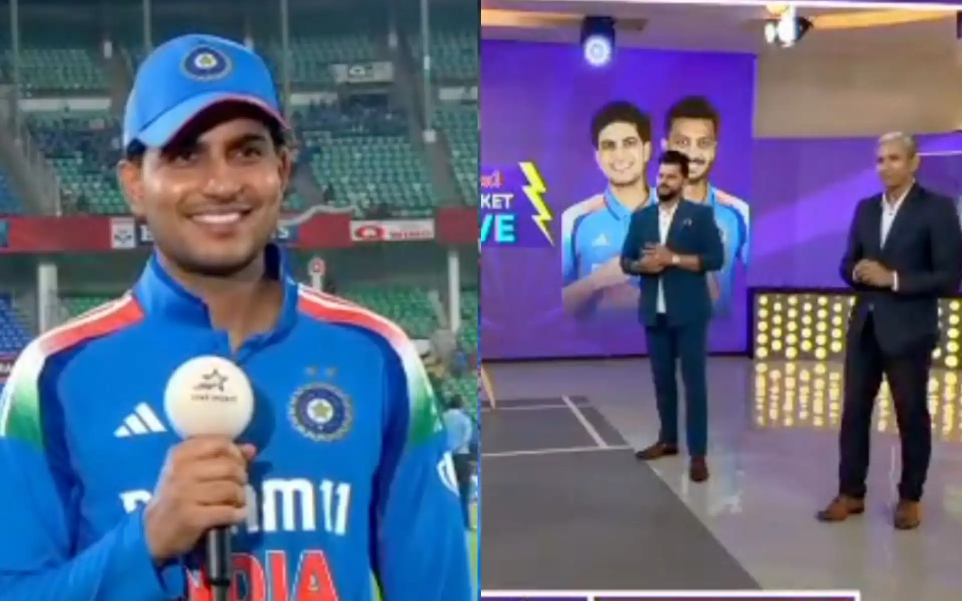  Shubman Gill Starts Blushing On-Air [Source: @Sahilllxcricket/X.com]