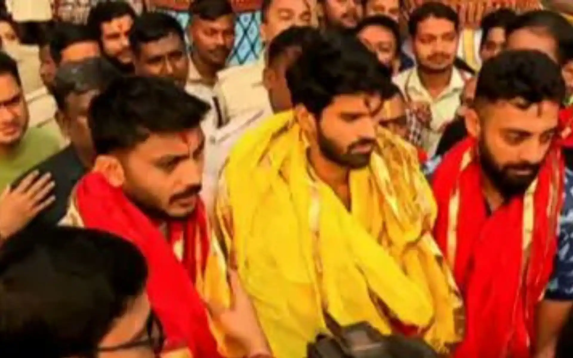 Indian players visit Lord Jagannath temple. [Source: @anandt2011/X]