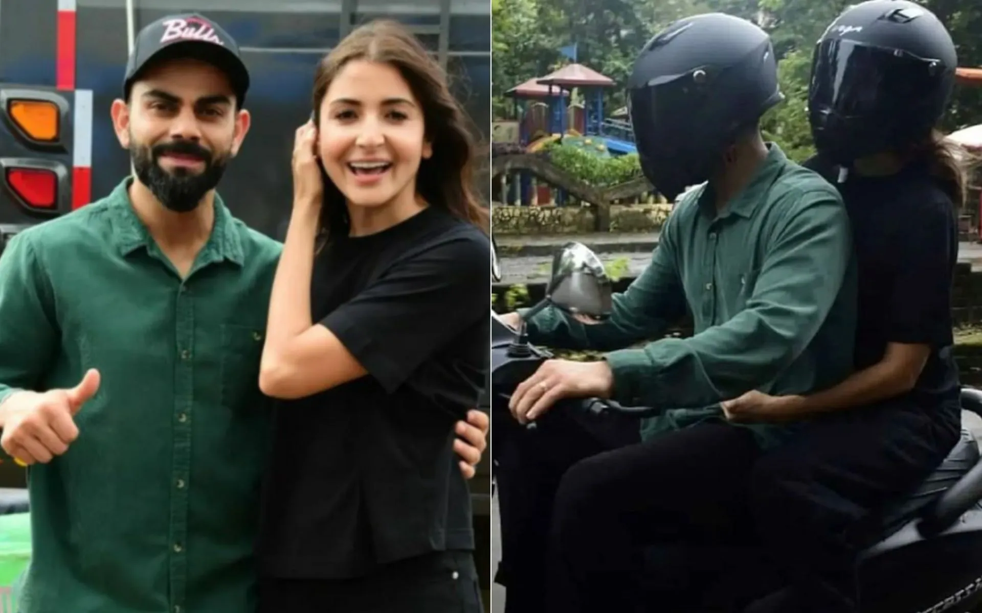 Virat Kohli & Anushka Sharma enjoying a scooter ride [Source: @ronakians, @Mumbaikhabar9/x.com]