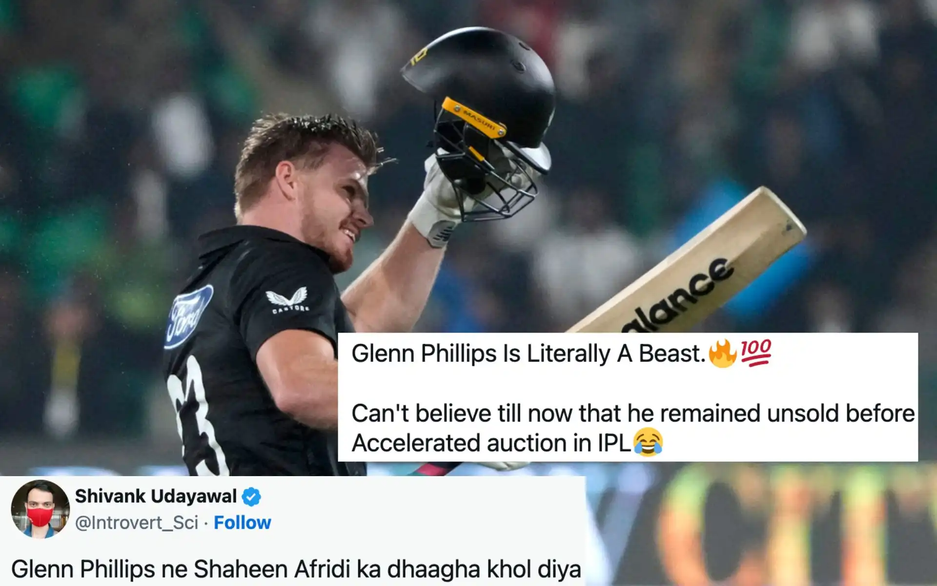 New Zealand's Glenn Phillips played a crucial knock (Source:@Utd_SxM,x.com)