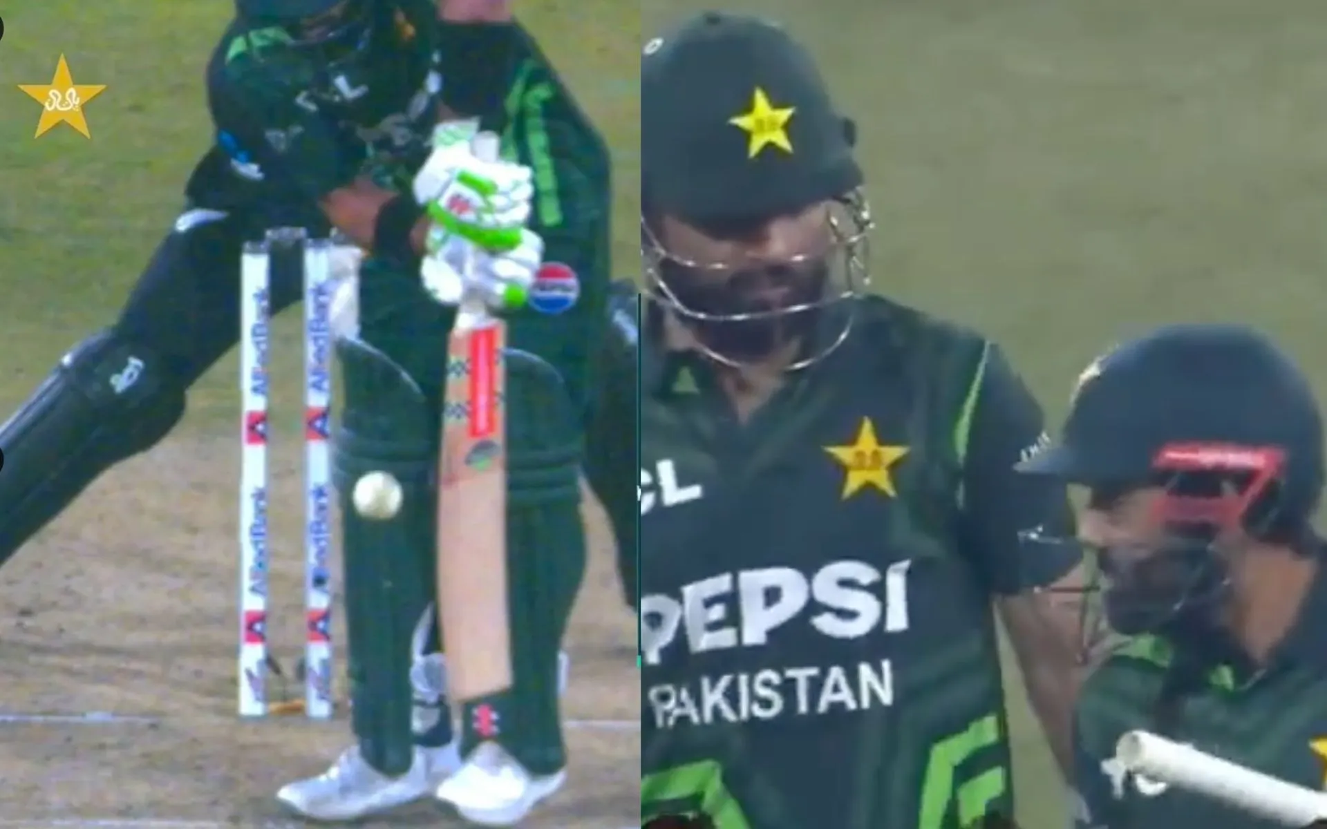 Rizwan wicket- (Source:@ScreenGab)