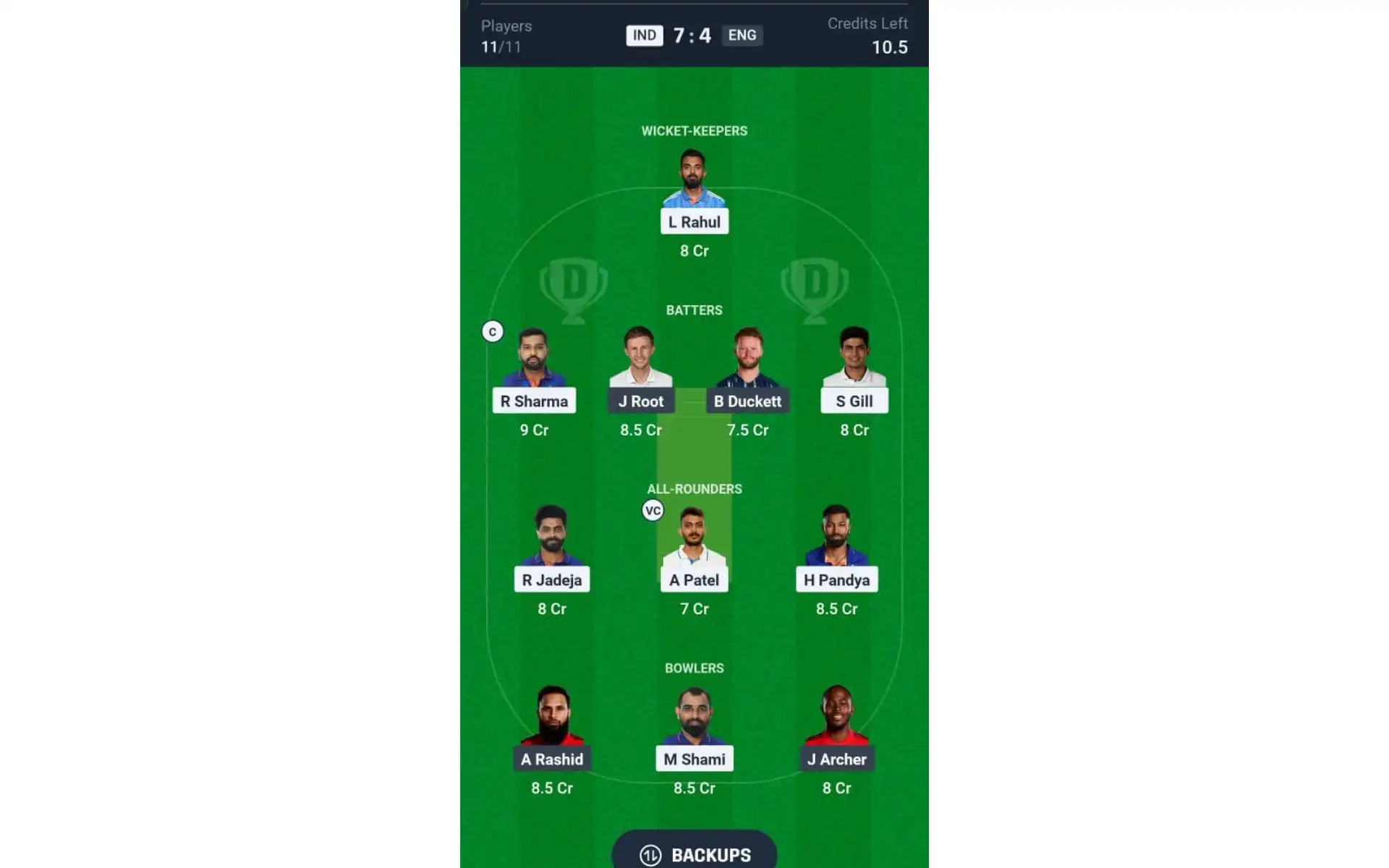 IND vs ENG, 2nd ODI: Dream11 Team 2 [Source: @Dream11 App]