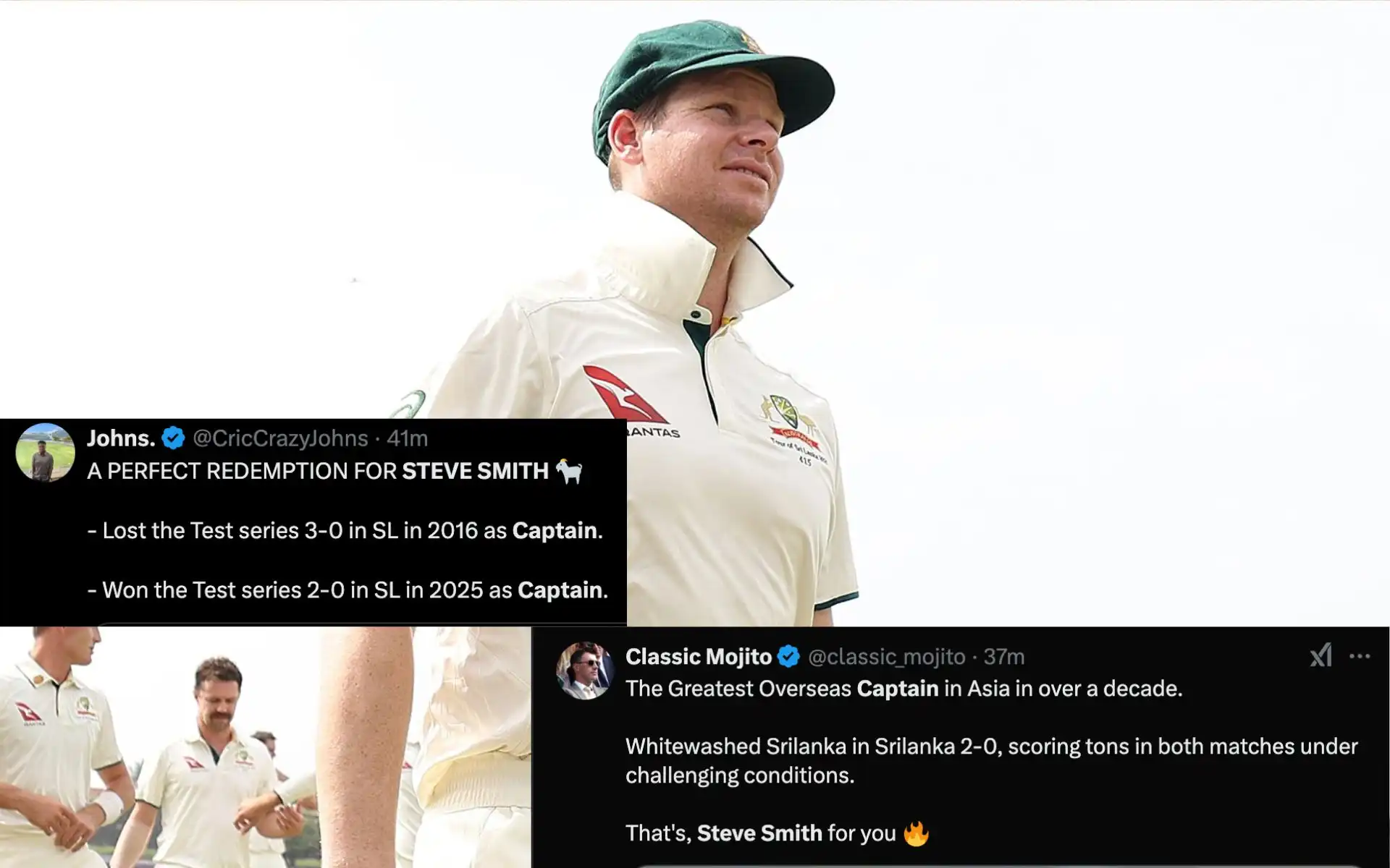 Steve Smith leads Australia to historic Test series win against Sri Lanka [Source: @ParayYasir2, @classic_mojito