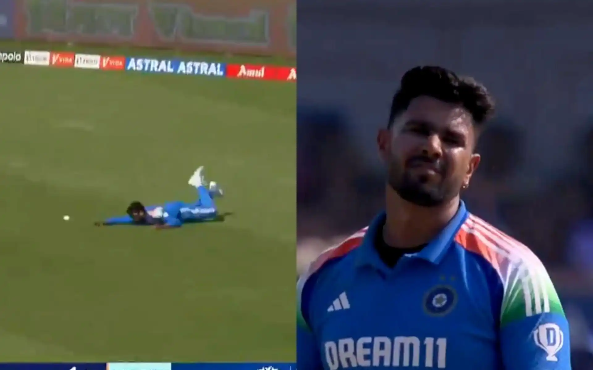 Rana's reaction to the missed chance [Source: @kuchbhi12341416/X]
