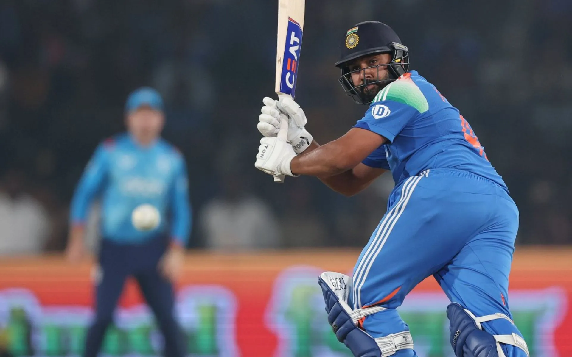 Rohit Sharma in action during the second ODI [Source: @englandcricket/x]