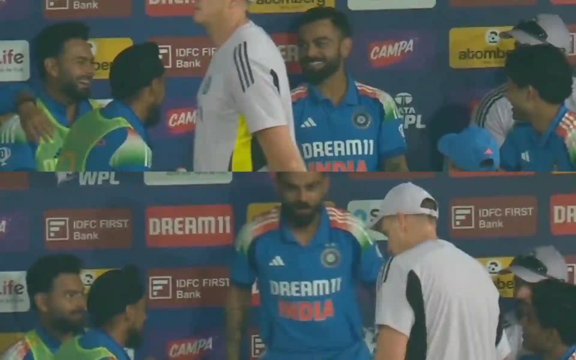 Virat Kohli having fun with teammates during second ODI (Source: @Hello_anuj)