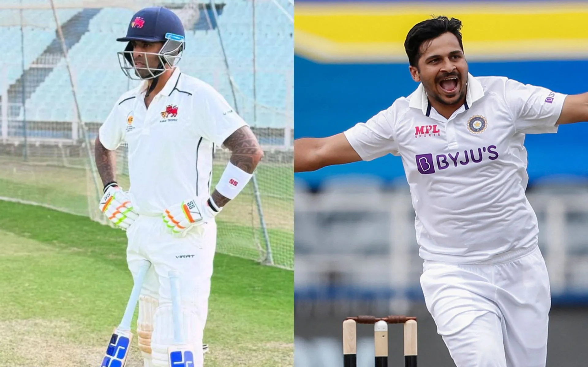 Suryakumar Yadav and Shardul Thakur (Source: @mufaddal_vohra/X.com, @ICC/X.com)