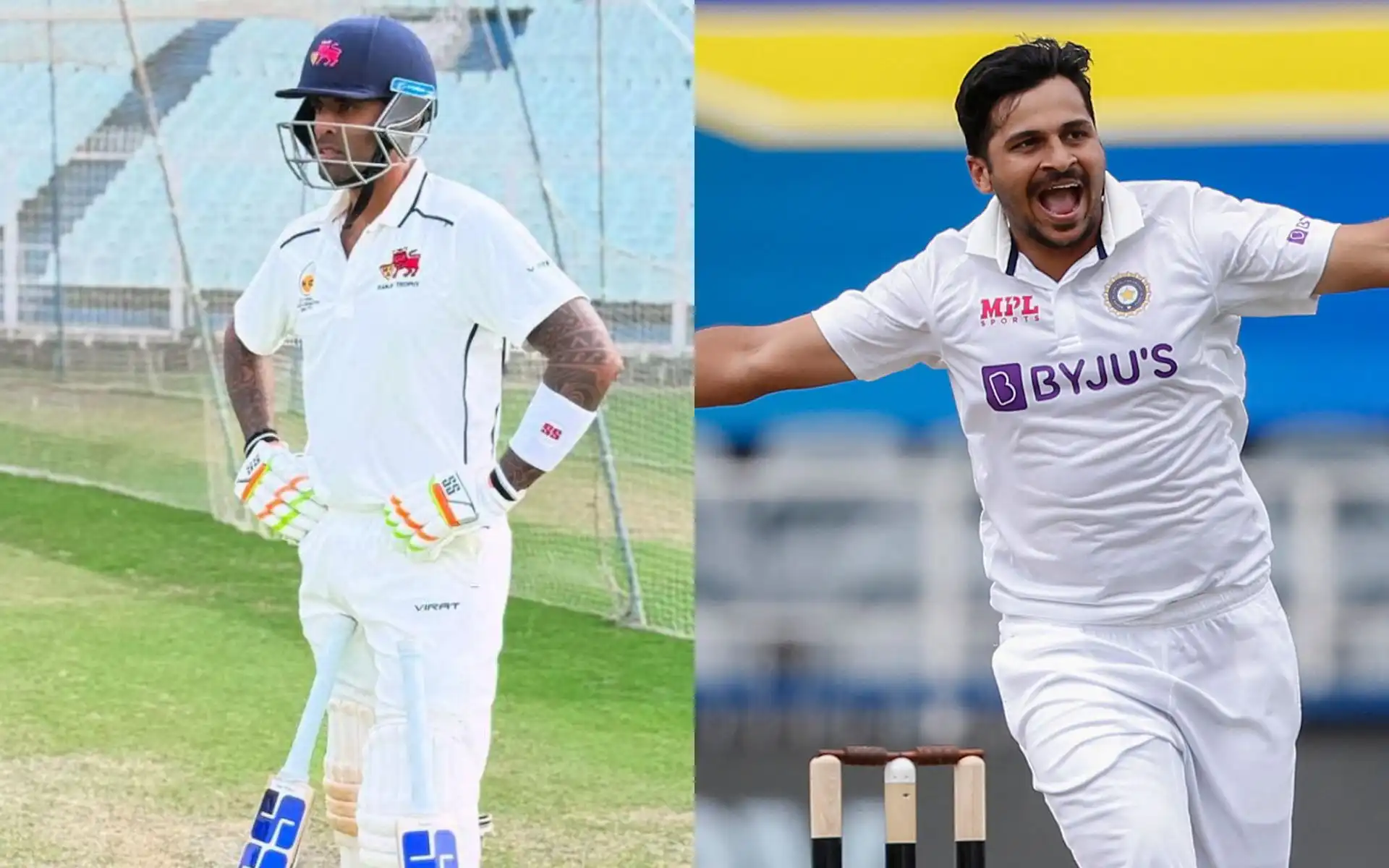Suryakumar Yadav and Shardul Thakur (Source: @mufaddal_vohra/X.com, @ICC/X.com)