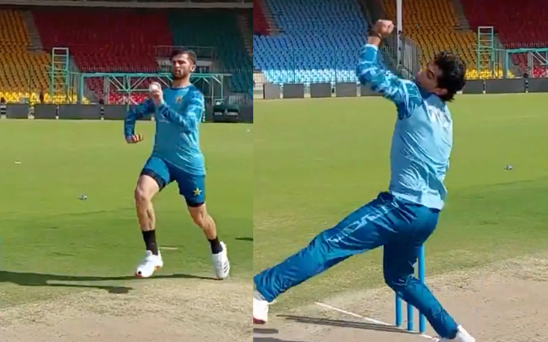 Shaheen Afridi and Naseem Shah in training (Source: @TheRealPCB/X.com)
