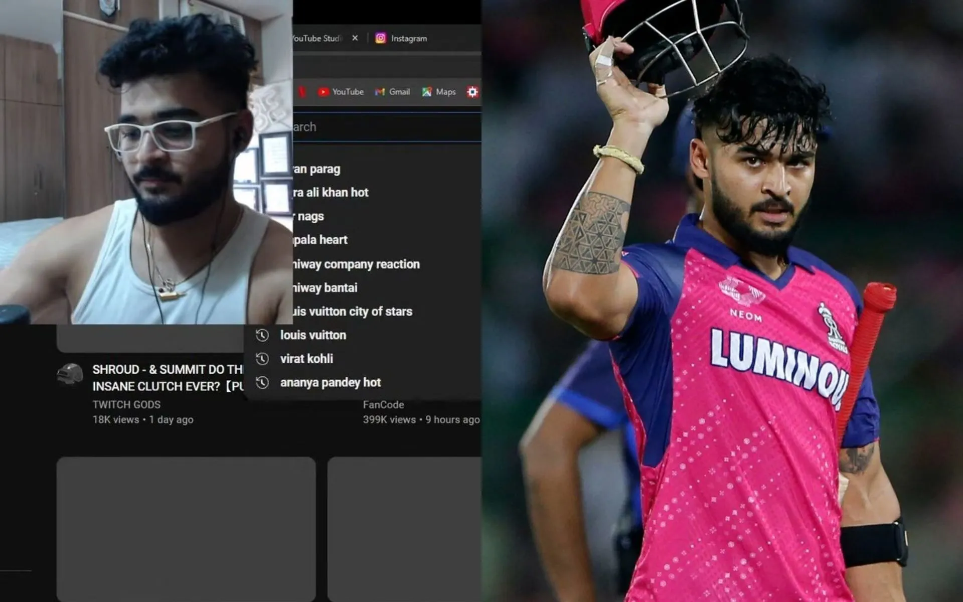 Riyan Parag breaks silence on YouTube search history controversy [Source: @CHADitya_18, @chinmayshah28/X.com]
