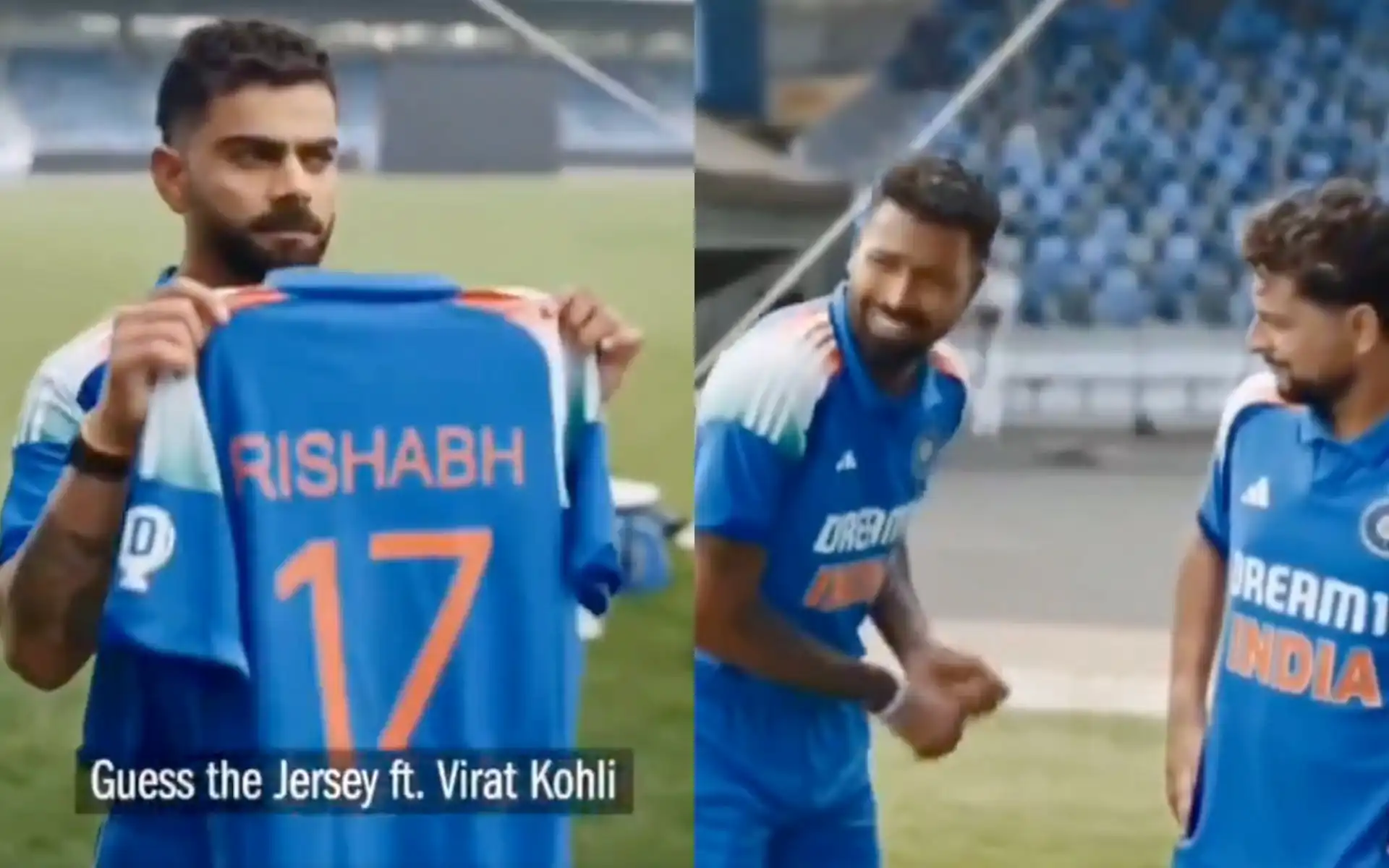 Virat Kohli plays jersey guessing game with Hardik Pandya, Kuldeep Yadav [Source: @incessantkohli/X.com]