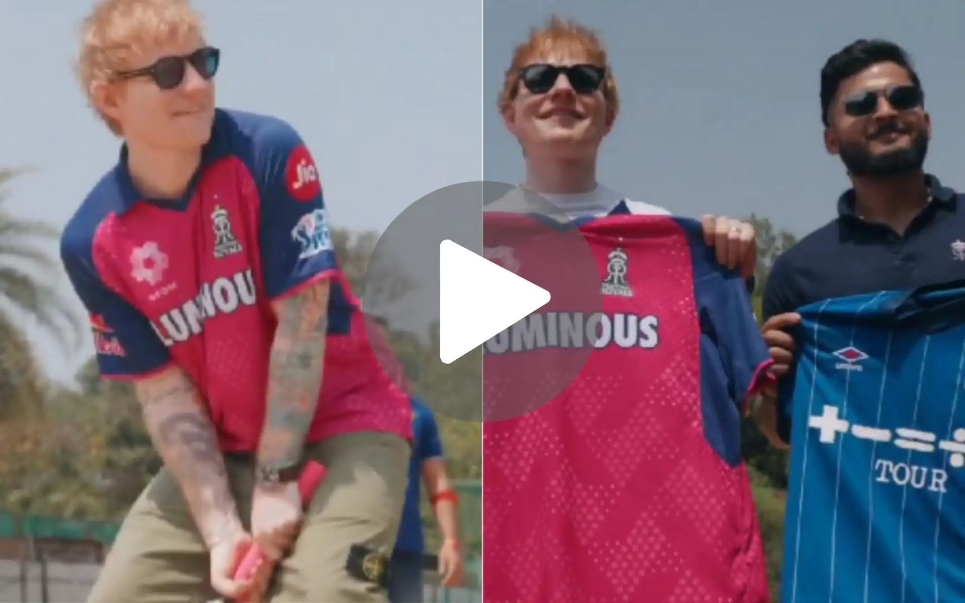 [Watch] Ed Sheeran Plays Cricket With Riyan Parag, Tushar Deshpande At Rajasthan Royals Camp