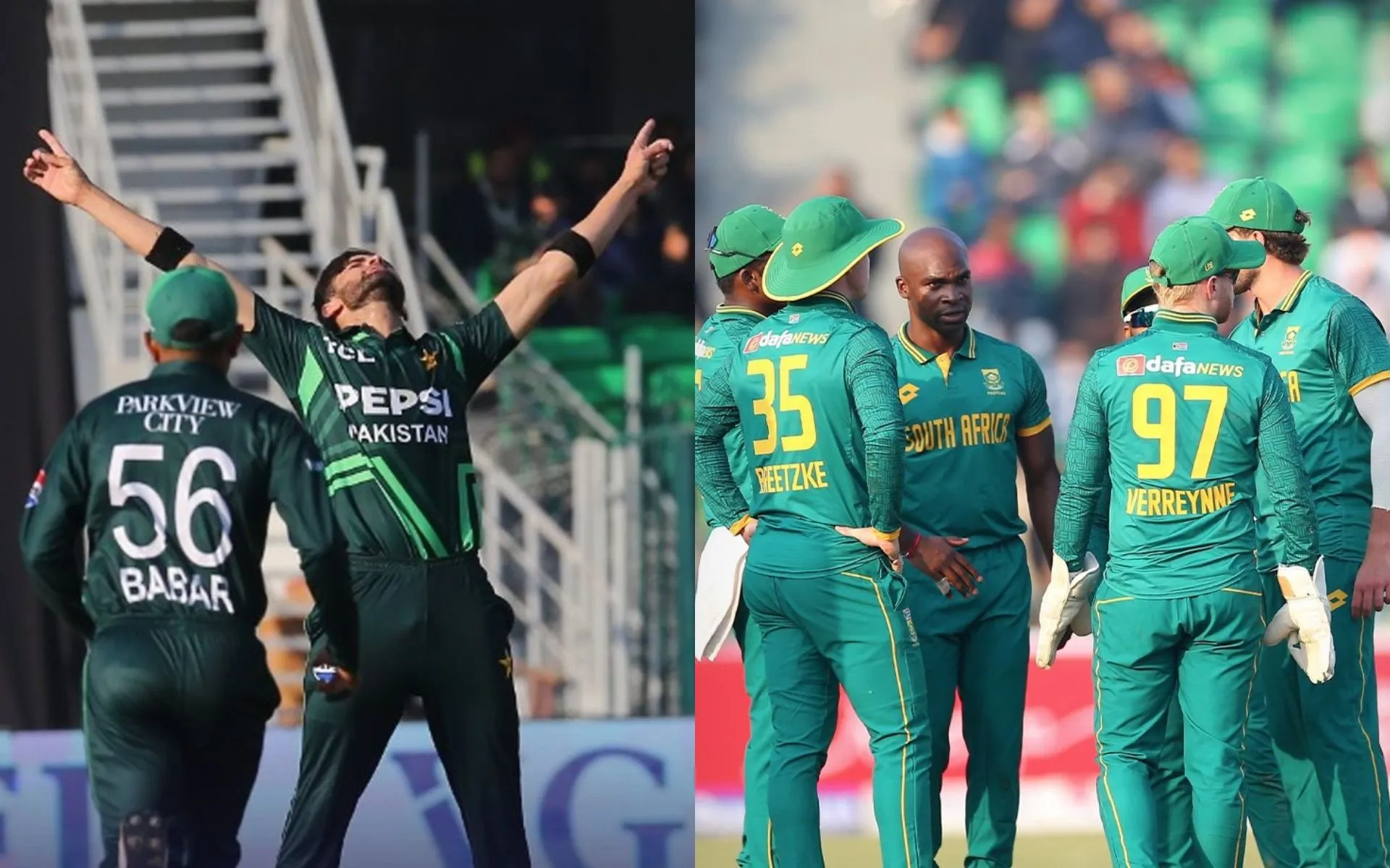 Pakistan vs South Africa (Source: @TheRealPCB/X.com, @ProteasMenCSA/X.com)