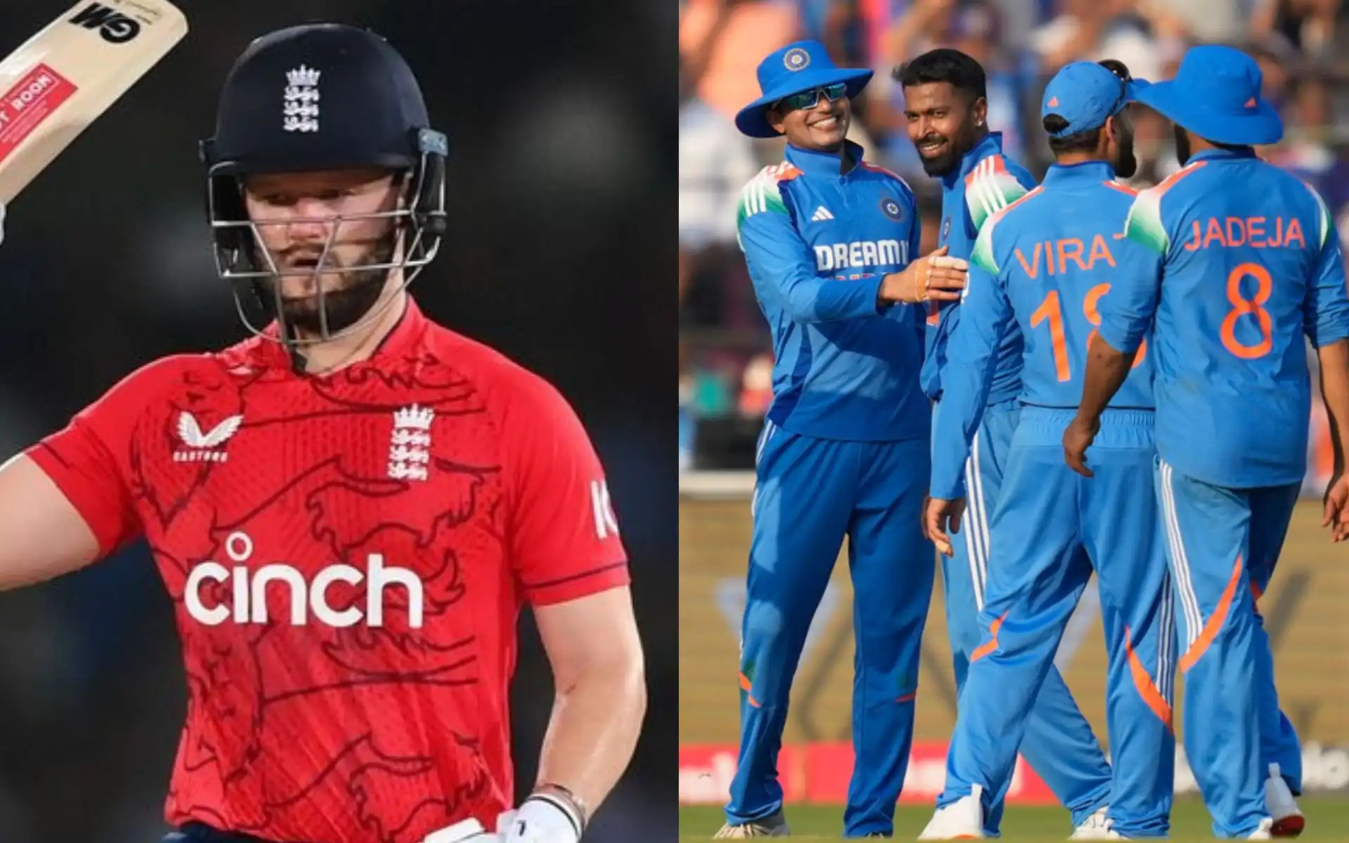 Ben Duckett and Indian team [Source: @nikhil_balaka/x, AP Photos]