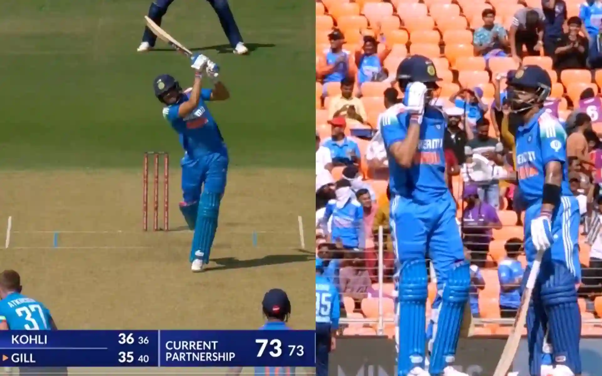 Shubman Gill's massive six (Source:@BCCI, screengrab)