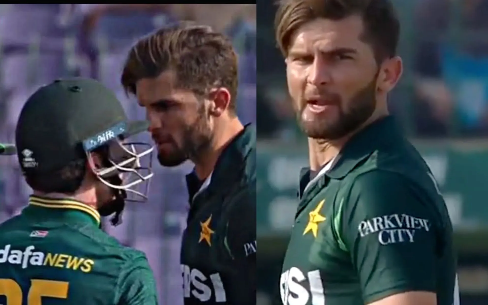 Shaheen Afridi gets into verbal argument [Source: @Rnawaz31888/X.com]
