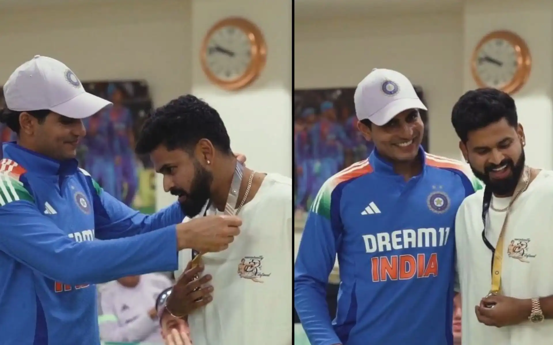 Shubman Gill handed medal to Shreyas Iyer (Source: @BCCI)