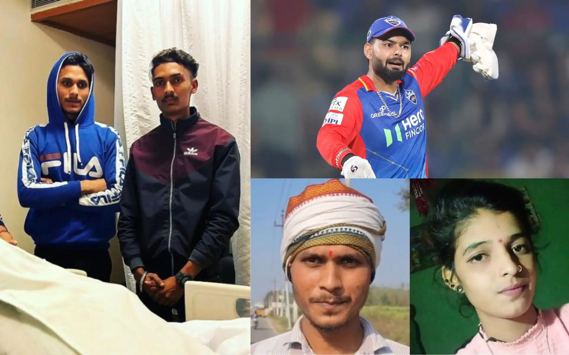Rajat Kumar, Nishu Kumar, Rishabh Pant and Manu Kashyap (Source: @RishabhPant17/X.com, @IPL/X.com)