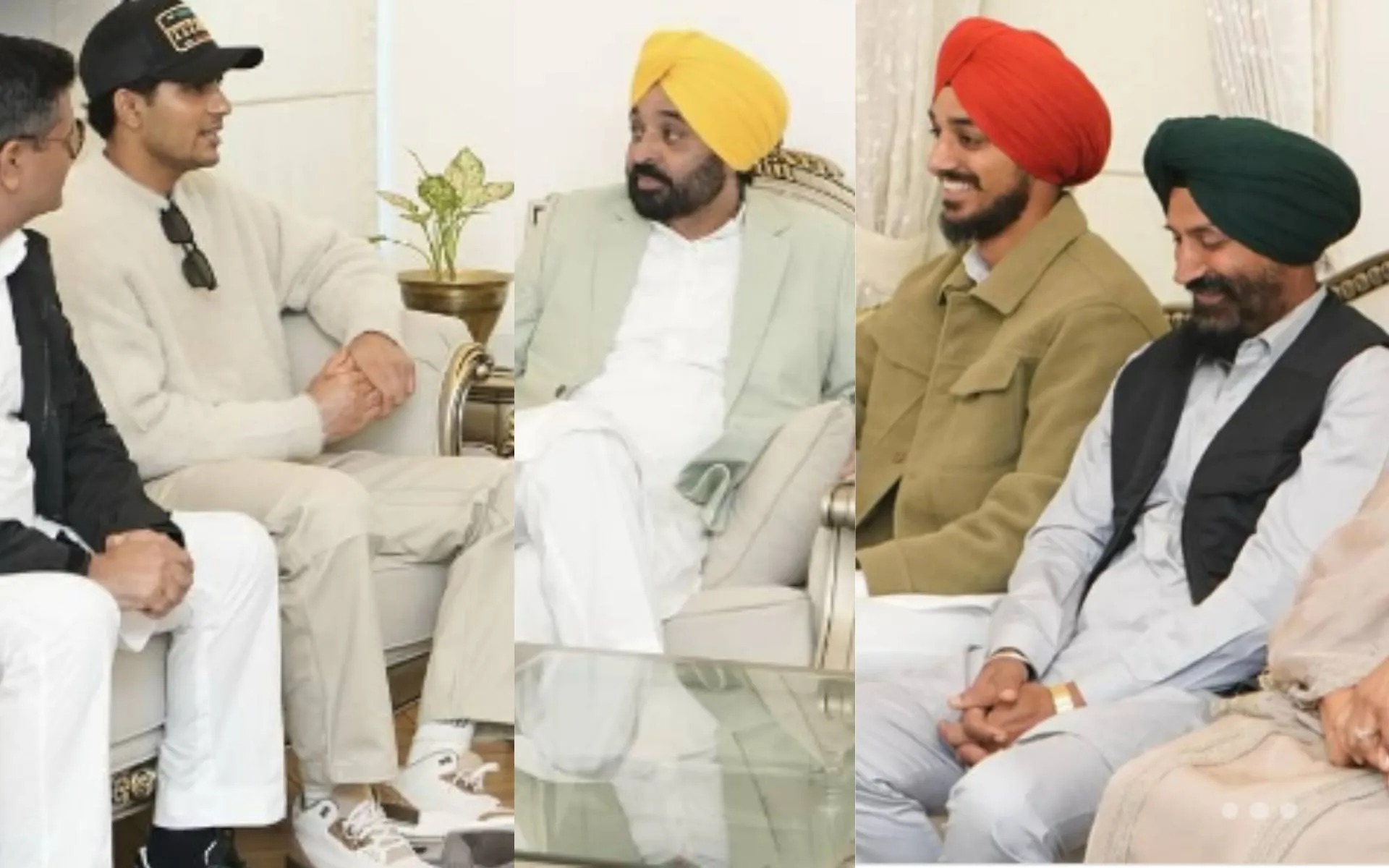 Punjab CM meets Arshdeep Singh and Shubman Gill [Source: @onecricket.official/Instagram]