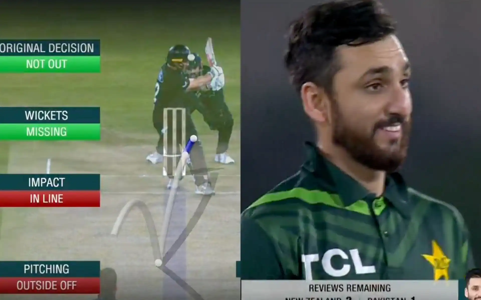 Agha Salman's reaction to Rizwan's DRS blunder [Source: @kuchbhi12341416/X]