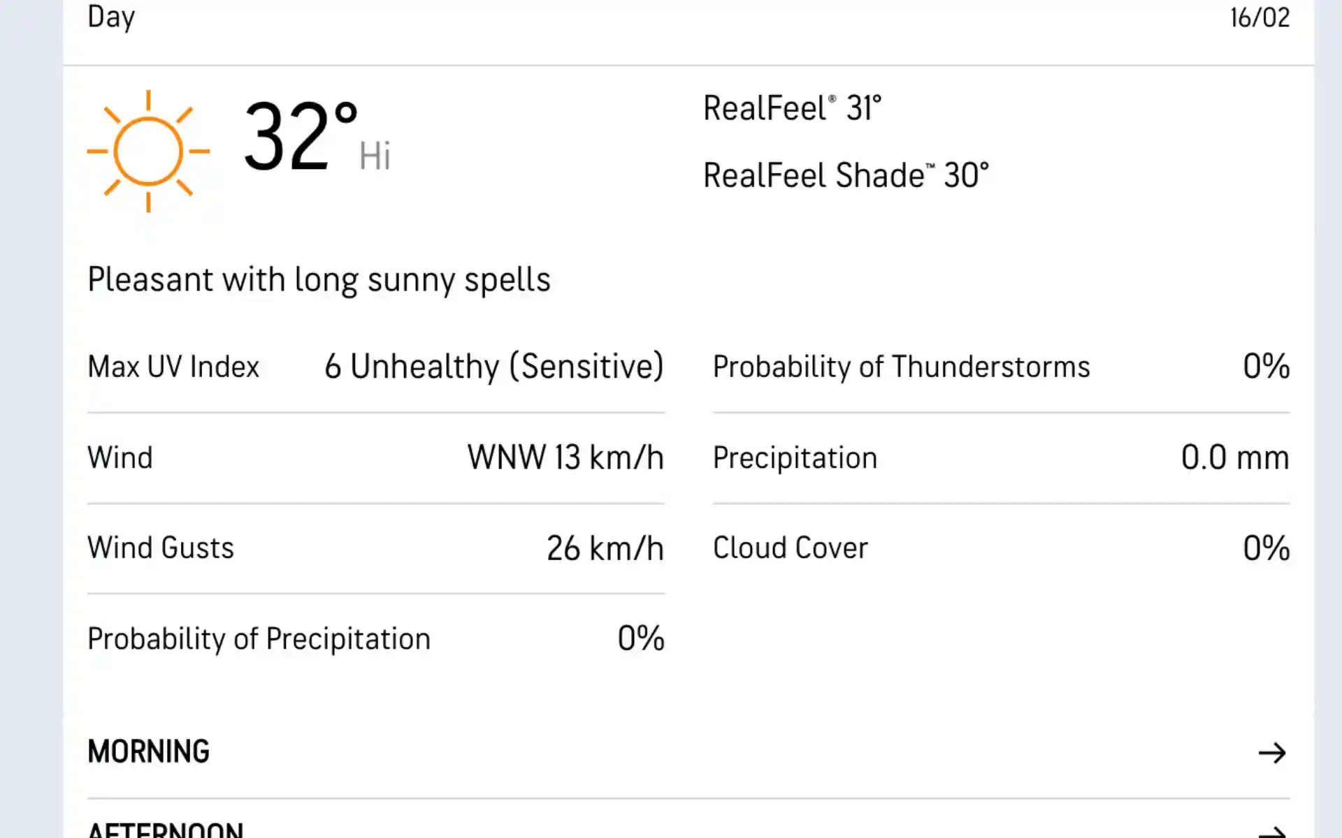 जीजी बनाम यूपी के लिए मौसम की रिपोर्ट (स्रोत: Accuweather.com)