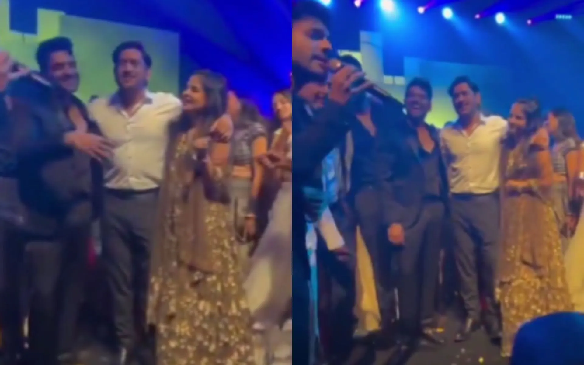MS Dhoni grooving with Sakshi Dhoni [Source: @ChakriDhonii/x.com]