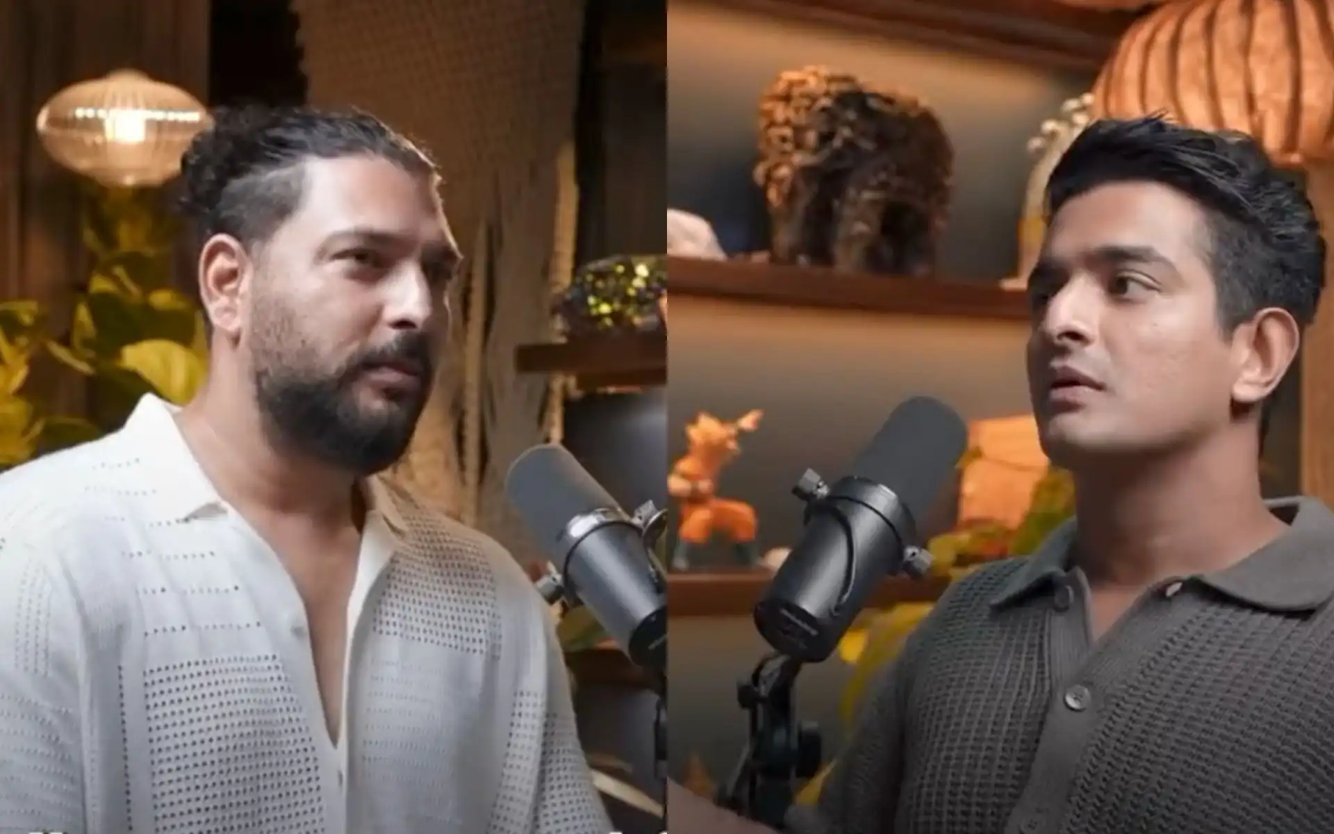 Yuvraj Singh during his podcast with 'Beer Biceps' aka Ranveer Allahbadia [Source: @viraj_sheth/X.com]