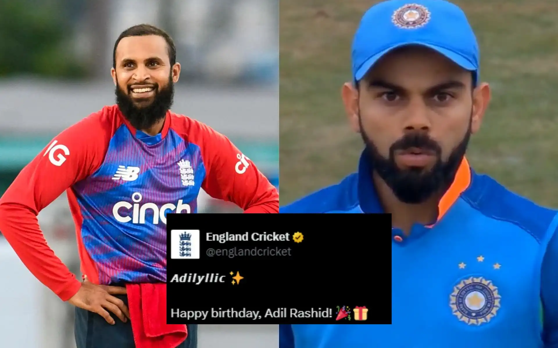 England Cricket Brutally Roasts Virat Kohli On Social Media With Adil Rashid's Birthday Post