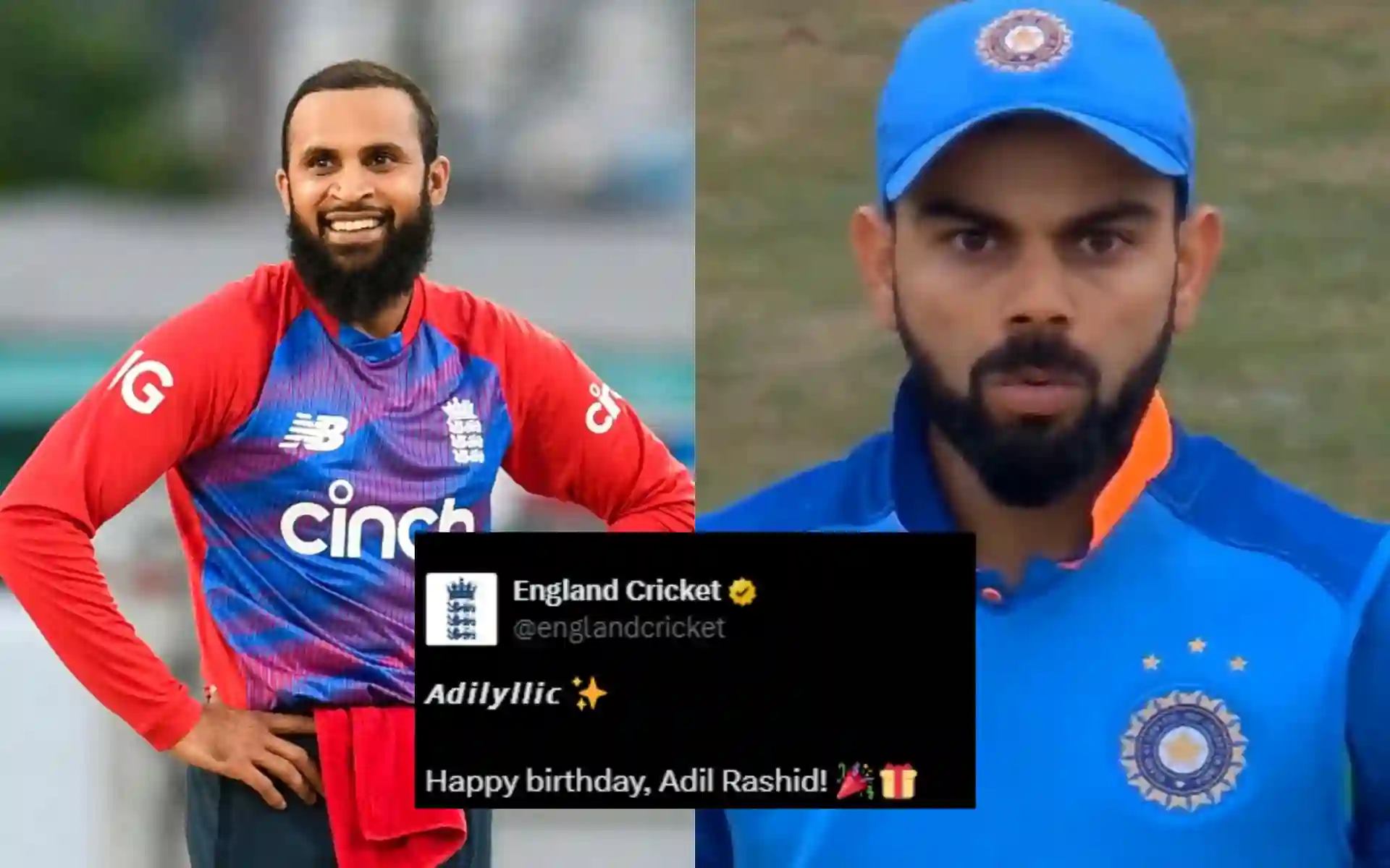 England Cricket Brutally Roasts Virat Kohli On Social Media With Adil Rashid's Birthday Post