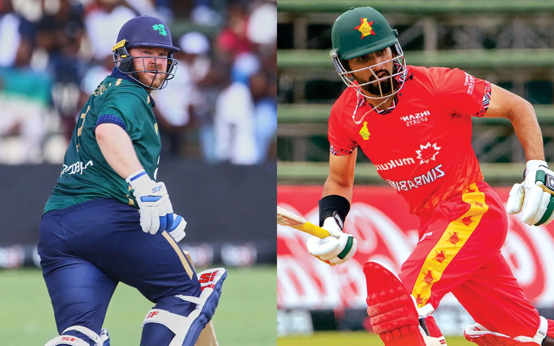 Paul Stirling and Sikandar Raza [Source: @ZimcricketTV, @cricketireland/X.com]