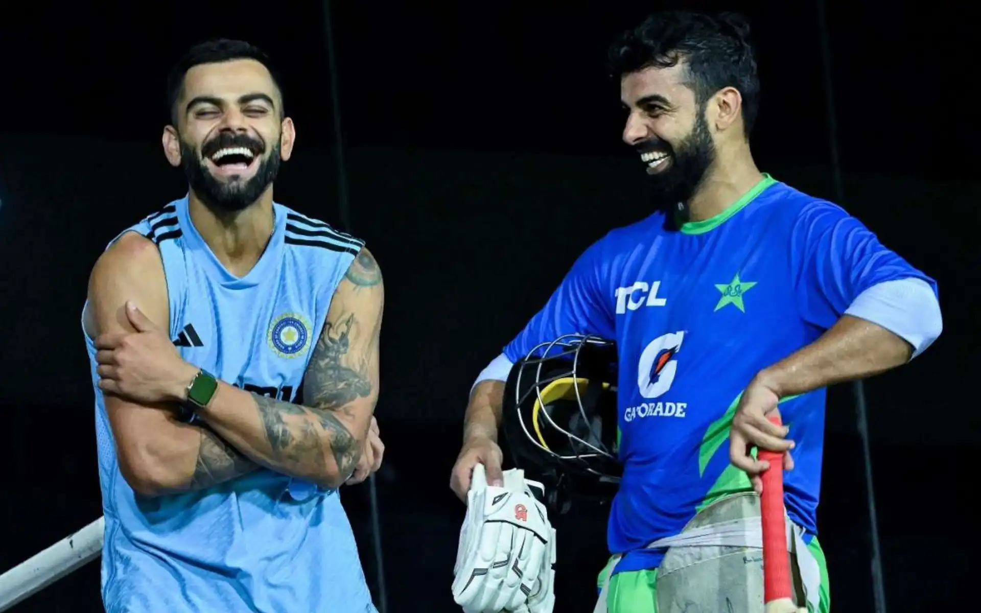 Virat Kohli and Shadab Khan (Source: @ImTanujSingh/X.com)