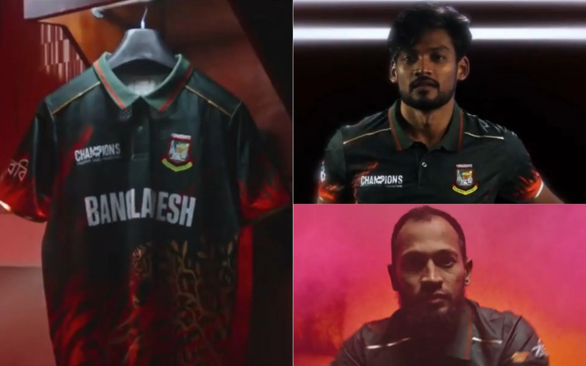 Bangladesh players during the CT 2025 jersey reveal [Source: @BCBtigers/x]