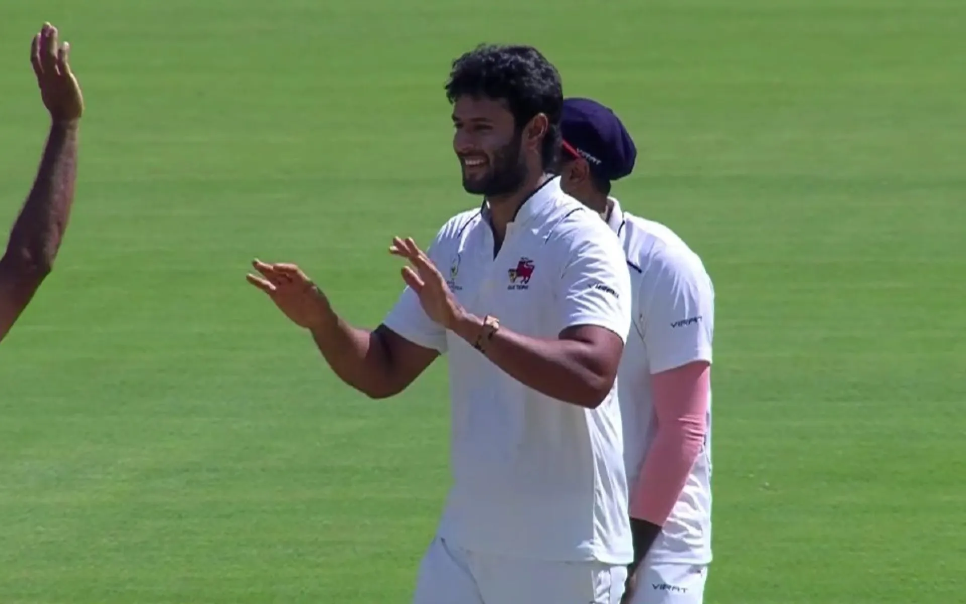 Shivam Dube celebrating a wicket for Mumbai [Source: @CricCrazyJohns/x]