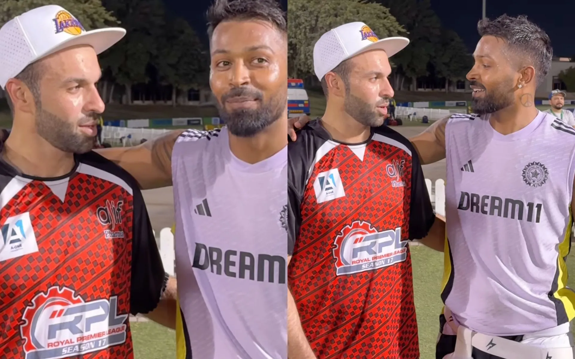 Hardik Pandya jokes with net bowler [Source: zohairiqbalofficial12/X.com]