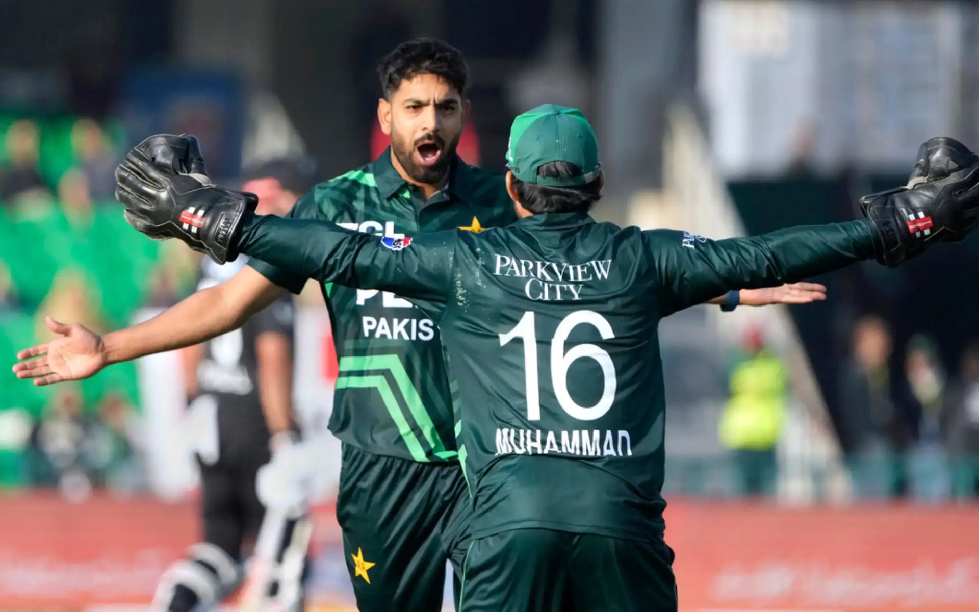 Mohammad Rizwan with Haris Rauf [Source: AP]