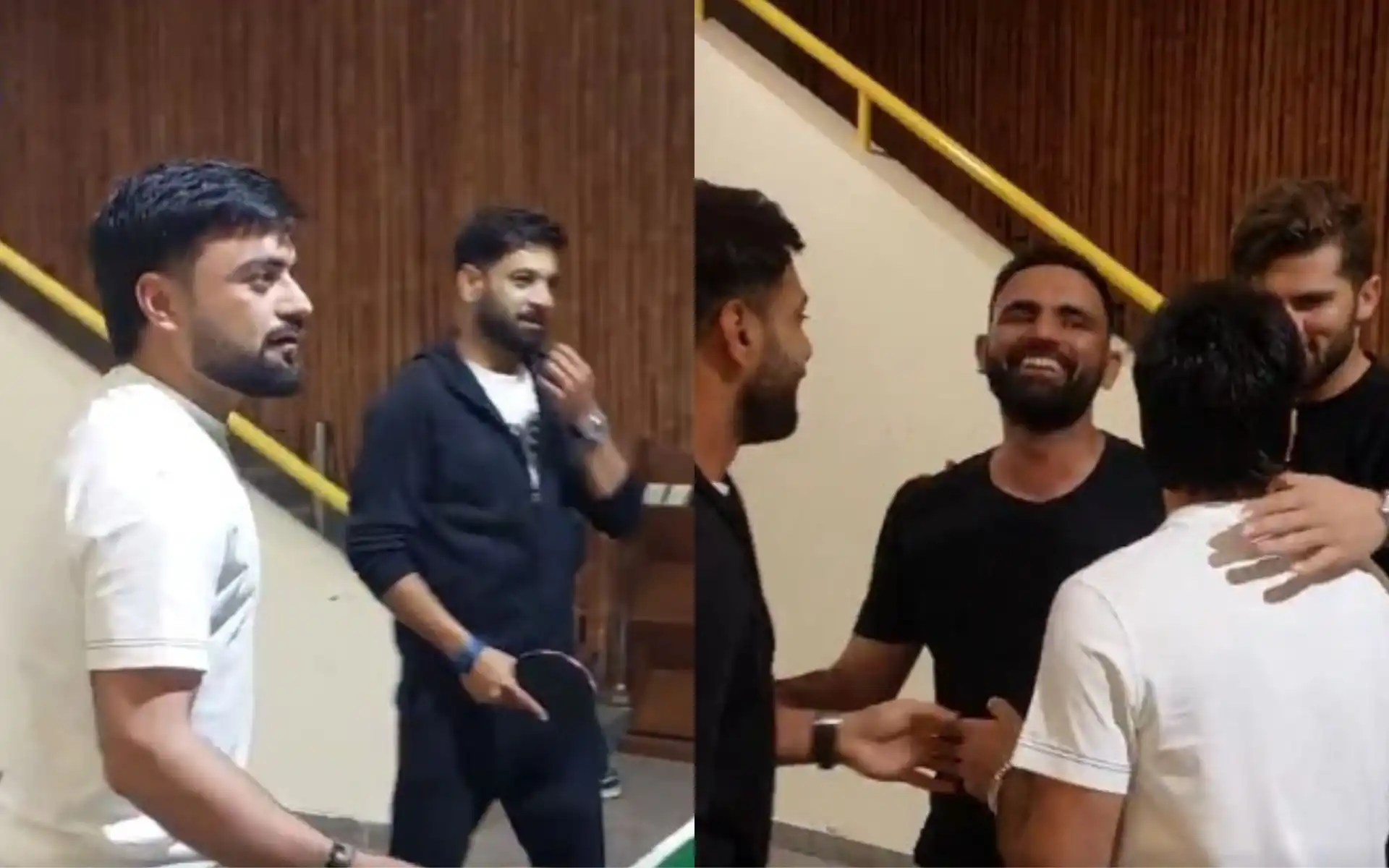 Rashid Khan with Pakistan players [Source: @TheRealPCB/x]