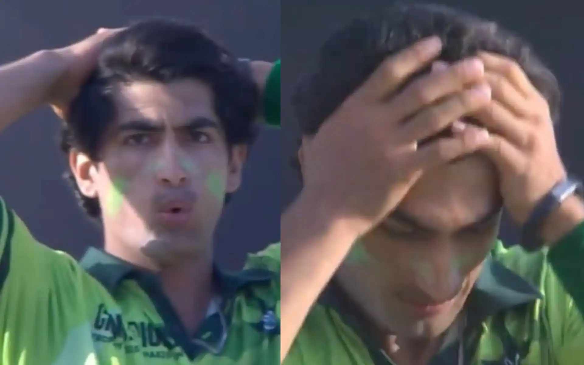 Naseem Shah after Latham's Six (Source:@kuchbhi12341416/X.com)