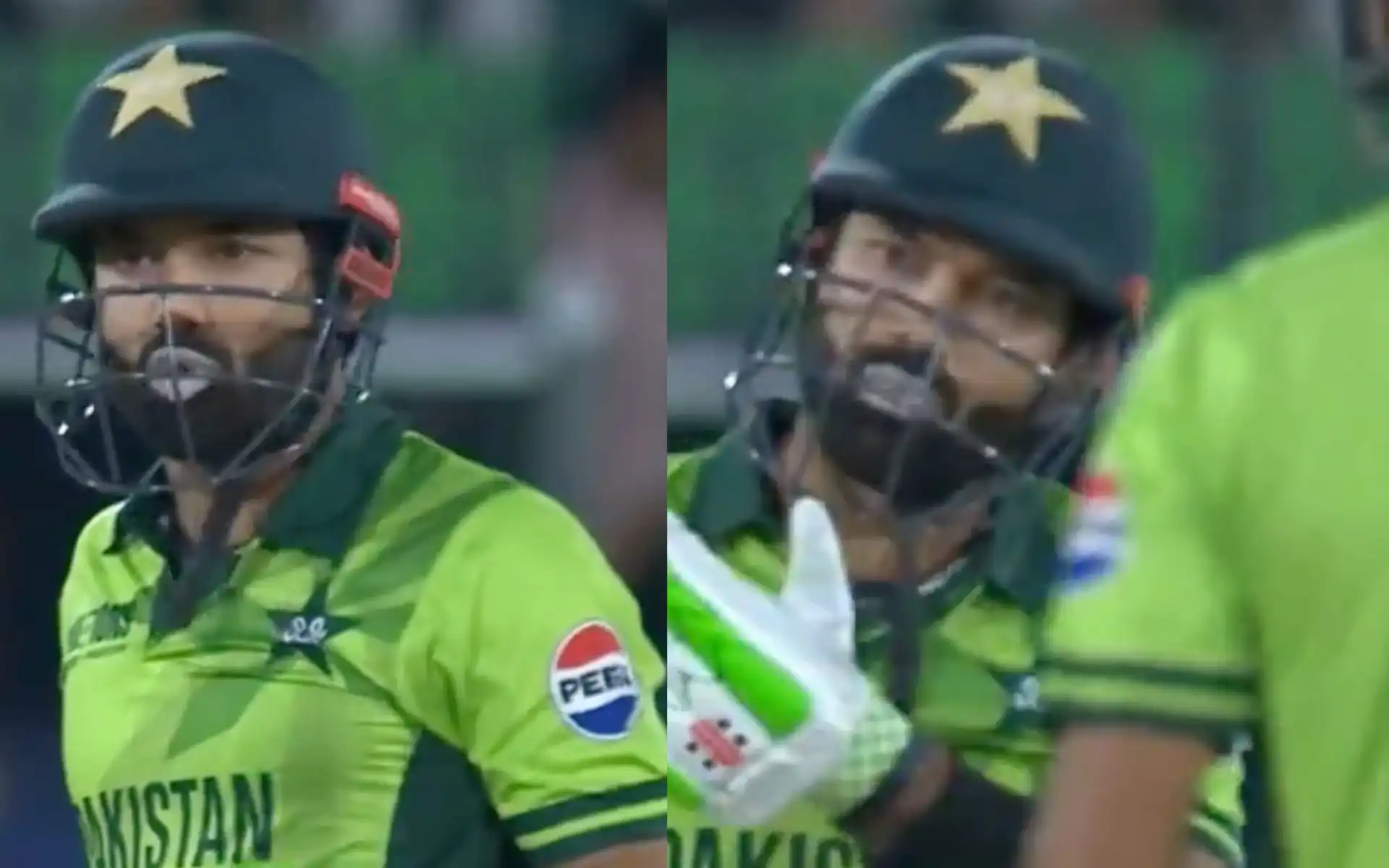 Mohammad Rizwan gets angry in Champions Trophy Opener (Source:@kuchbhi12341416/X.com)