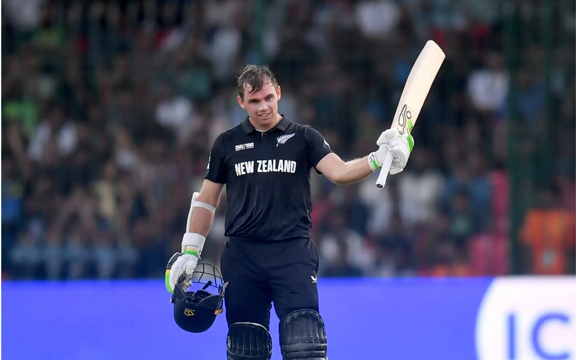 Tom Latham celebrates eighth ODI century. [Source: @BLACKCAPS/X]