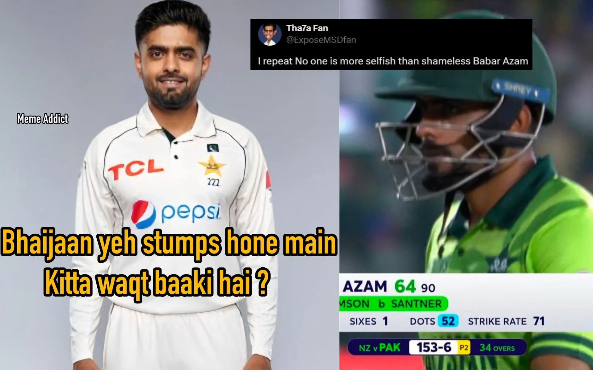 Babar Azam roasted by fans [Source: @DilSeMemes, @Sulemannagori23/x]