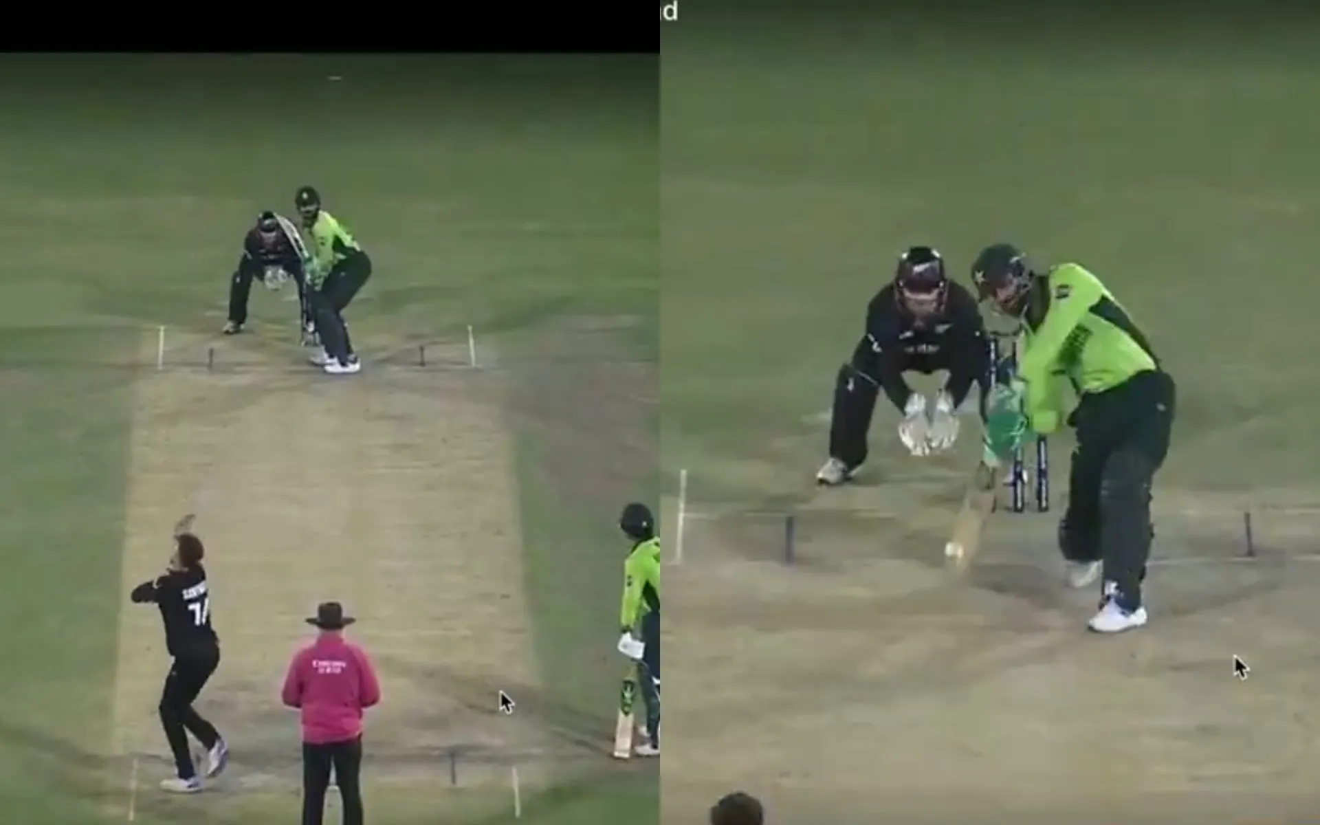 Haris Rauf's Massive Six Against Santner (Source: @kuchbhi12341416/x.com)