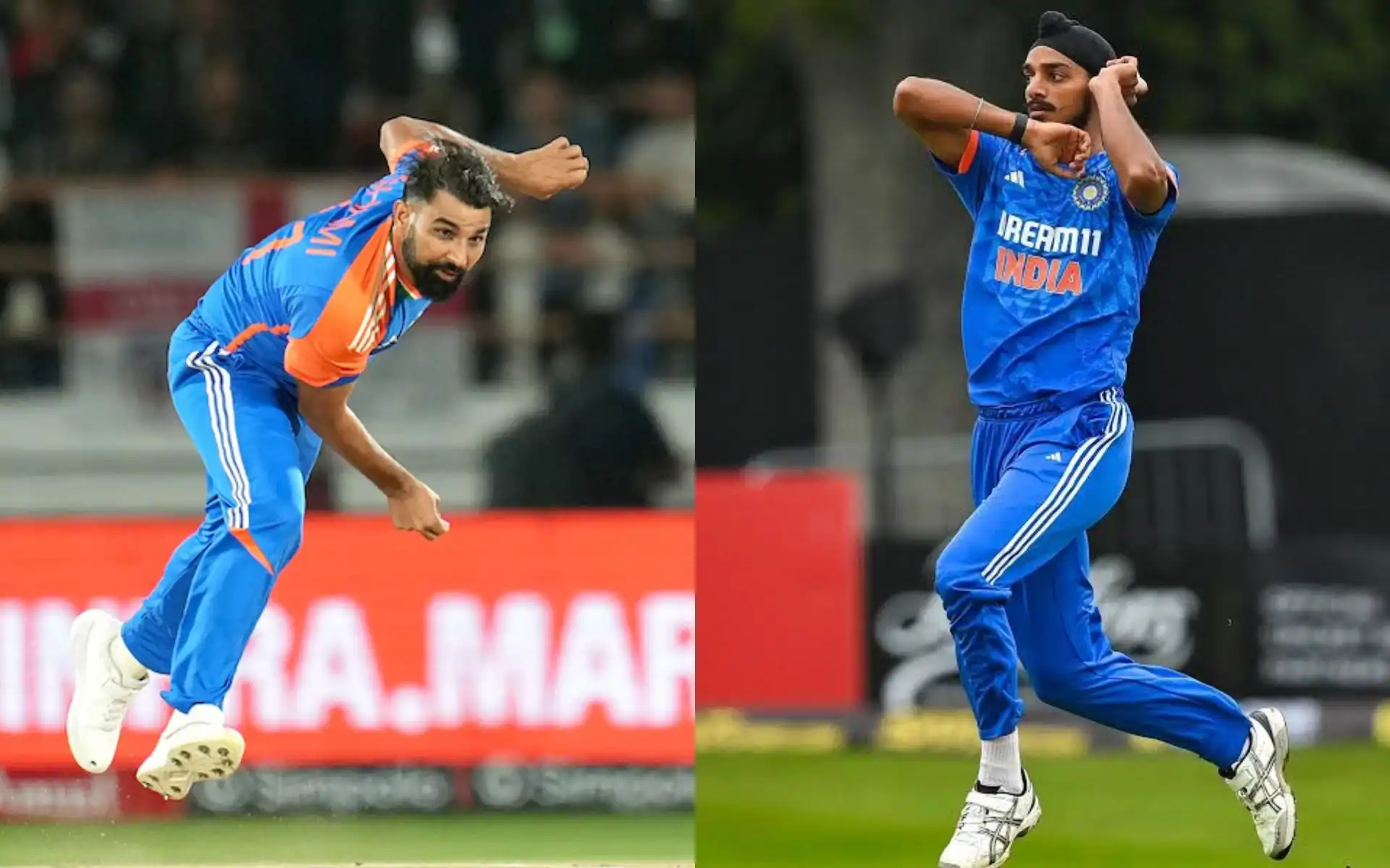 Mohammed Shami and Arshdeep Singh [Source: @CricketNDTV, @Roysaurav07/x.com]