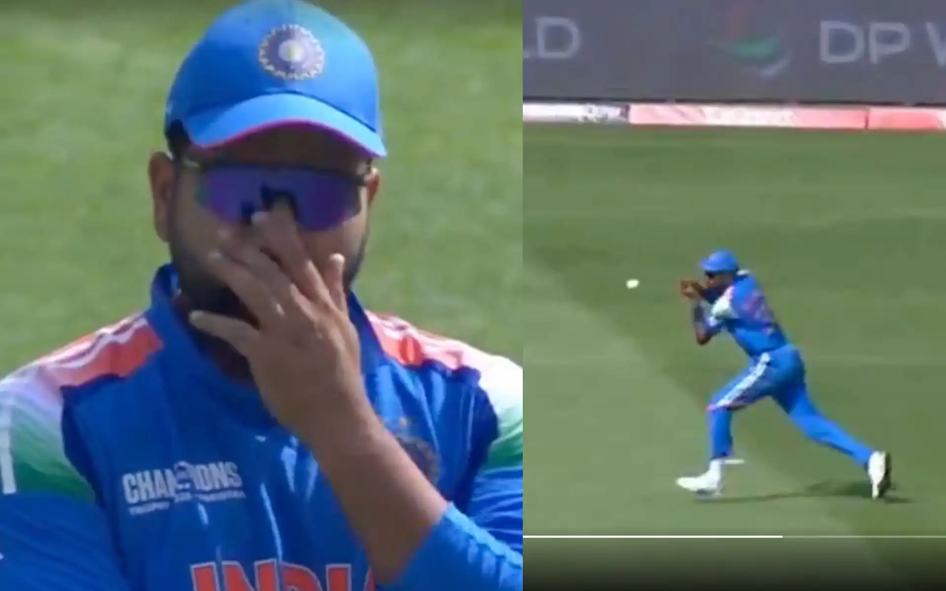Hardik Pandya drops easy catch (Source:@kuchbhi12341416,screengrab)